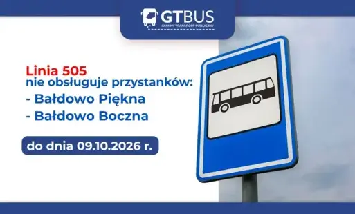 Zdjęcie do Utrudnienia w ruchu i zmiany w kursowaniu GTBUS w Bałdowie!