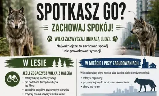 Zdjęcie do Spotkałeś wilka? Sprawdź, co robić